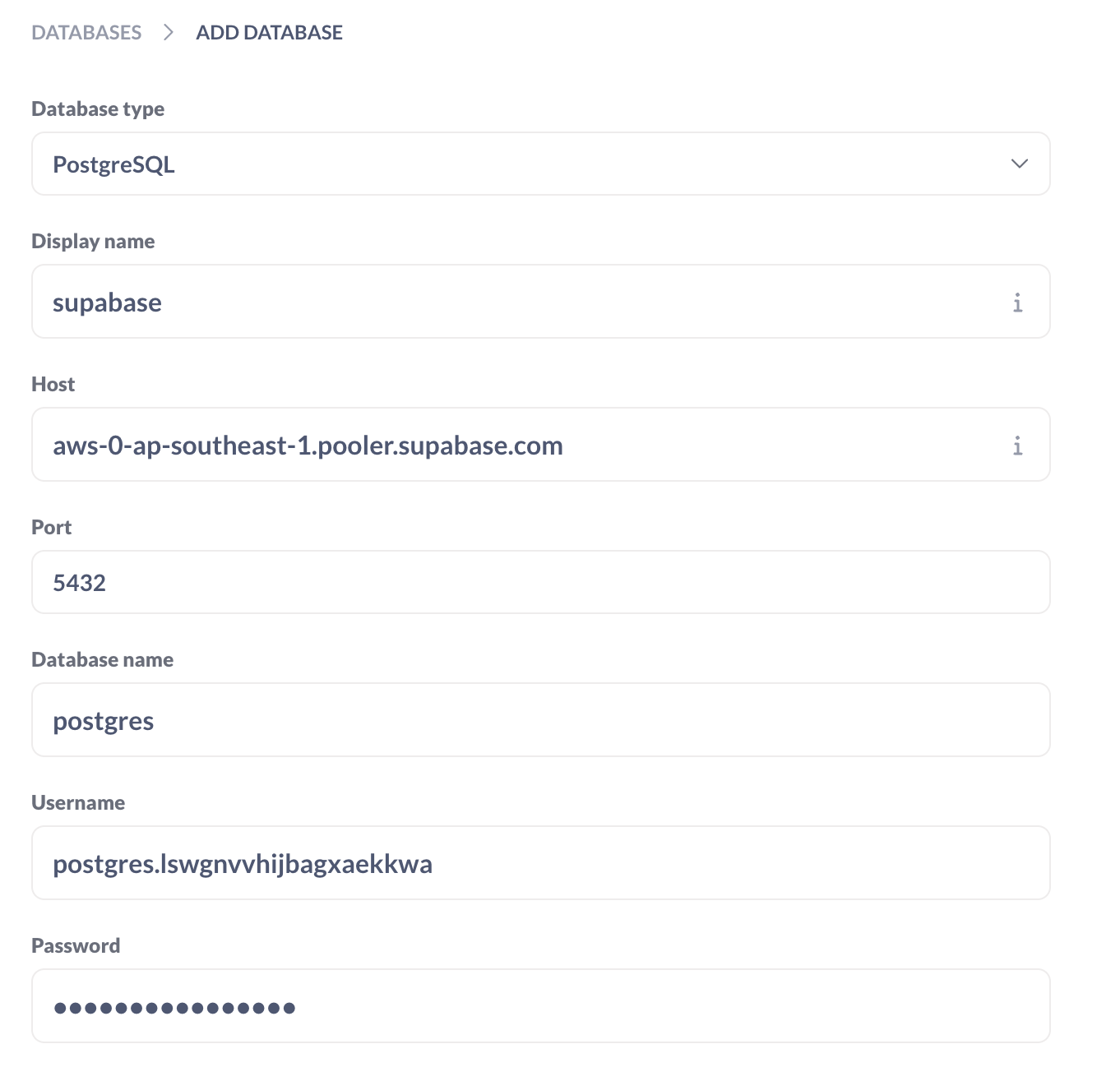 命名 Postgres 服务器
