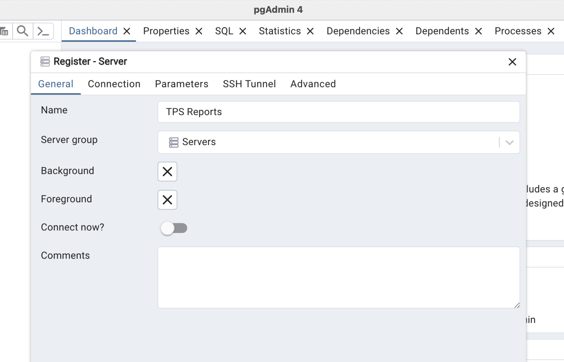 命名 Postgres 服务器