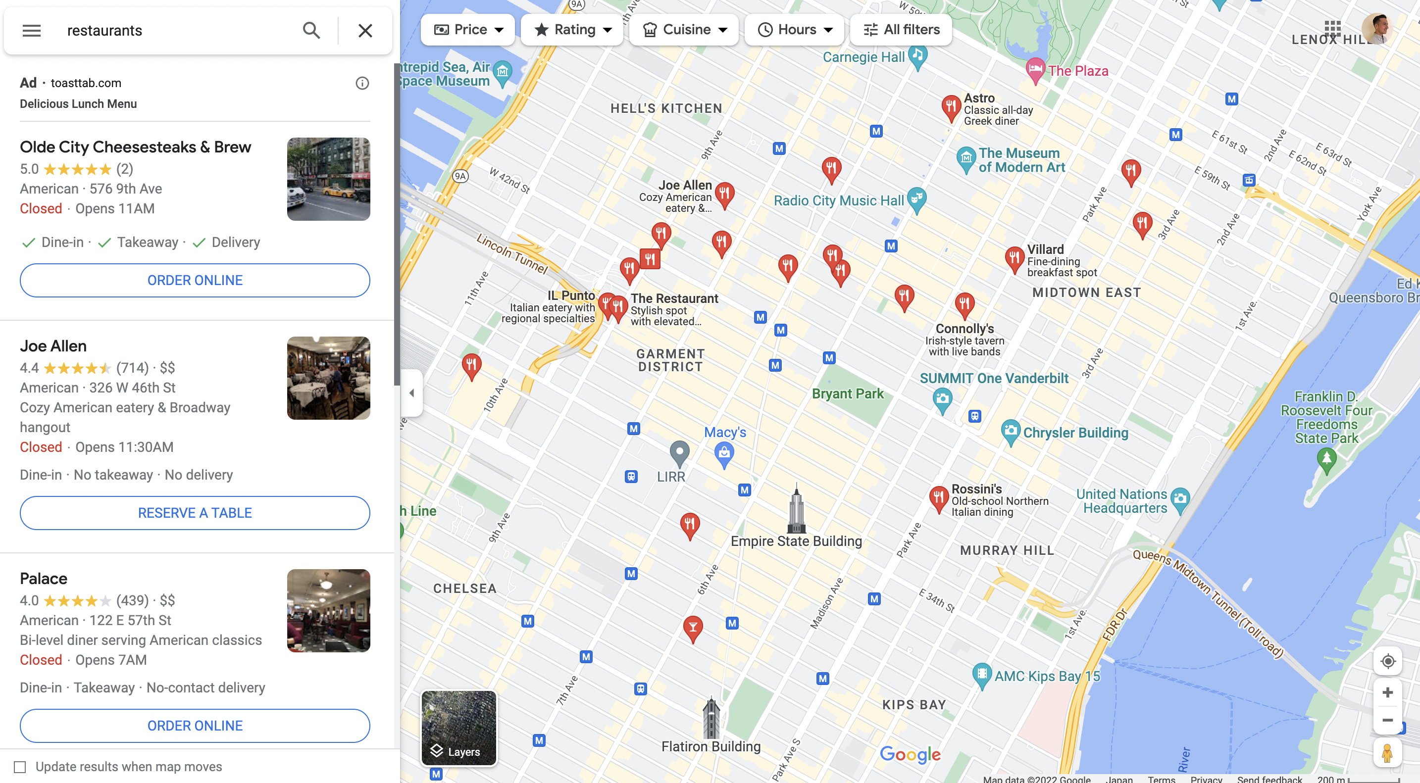在地图边界框内搜索